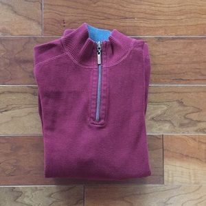 Tommy Bahama Red And Gray Quarter Zip Sweater